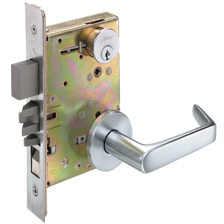 Arrow Lock Apartment, Front Door Mortise Lock, X Lever, H Escutcheon, Satin Chrome BM11 XH 26D
